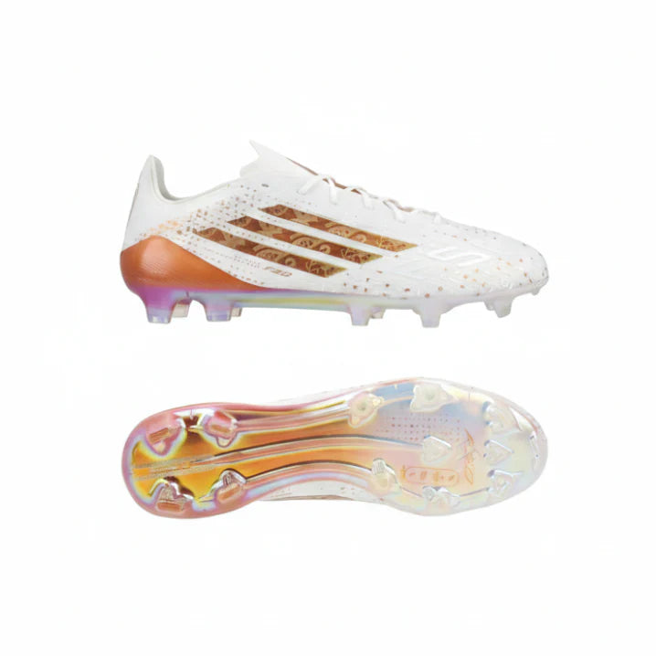 F50 Elite Salah FG White / Gold 8.5 US